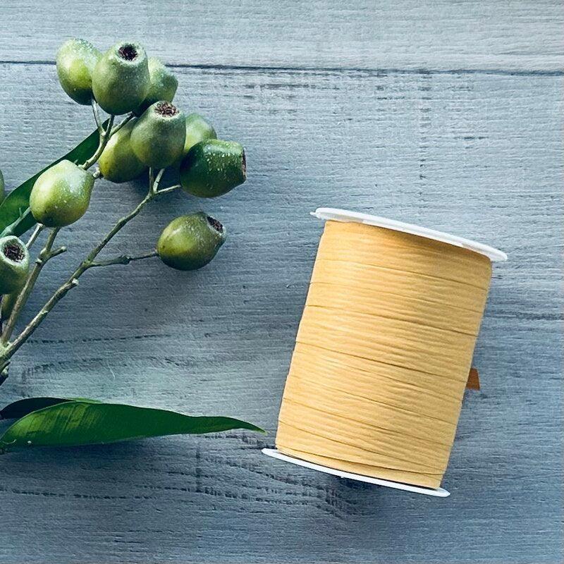 10mm Matt Paper Ribbon - Mustard - Centaur Packaging