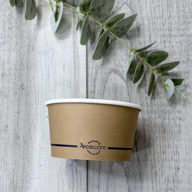12oz Hot cold bowl made of cardboard used for serving.
