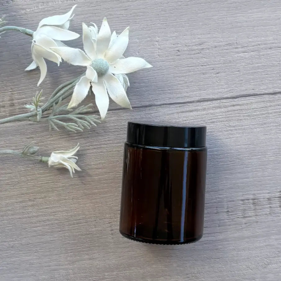 150ml Amber Glass Jar with Wad