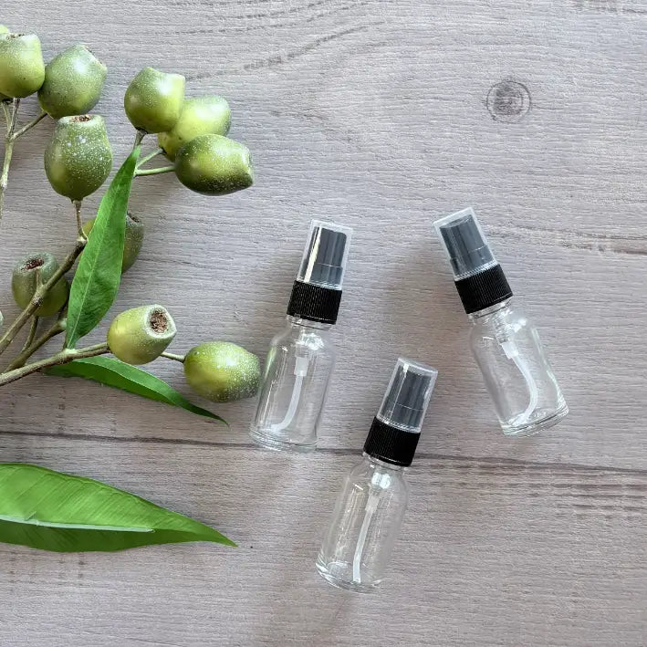 15ml Clear Glass Bottle with Black Mister X 3