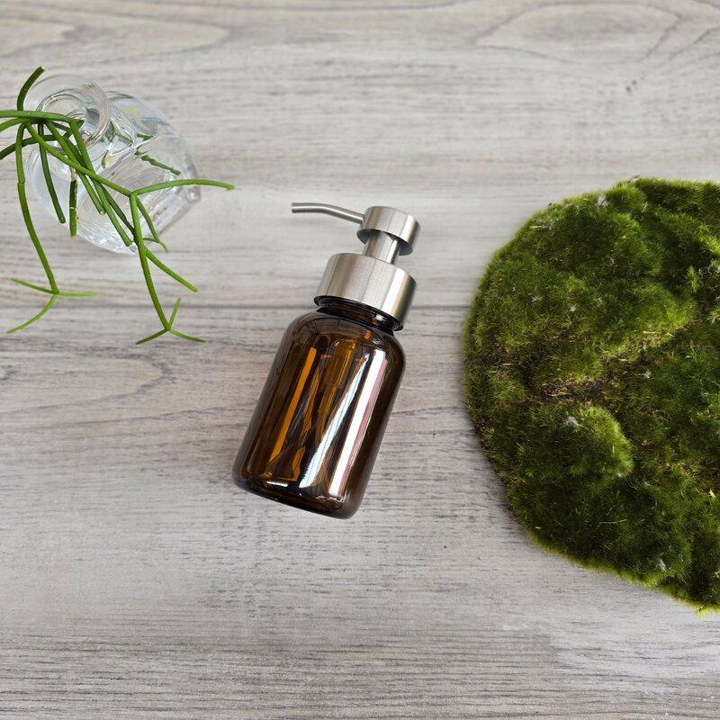 250ml Amber Glass Bottle with Silver SS Foamer - Centaur Packaging