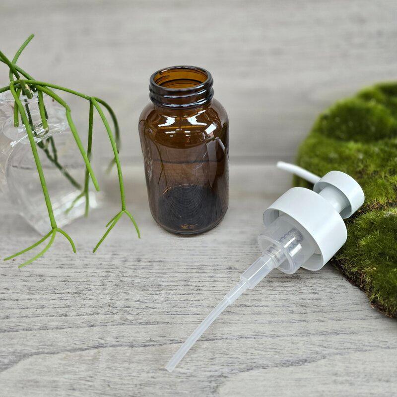 250ml Amber Glass Bottle with White SS Foamer - Centaur Packaging