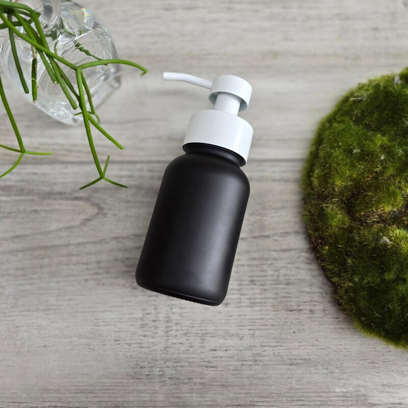 250ml Black Glass Bottle with White SS Foamer - Centaur Packaging