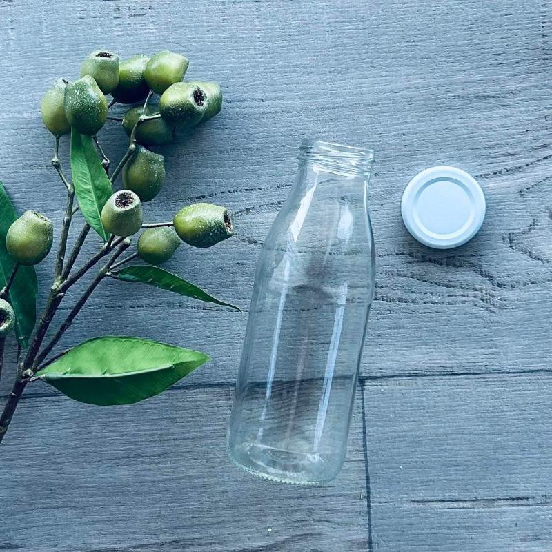 250ml Glass Milk Bottle White Lid - centaur packaging