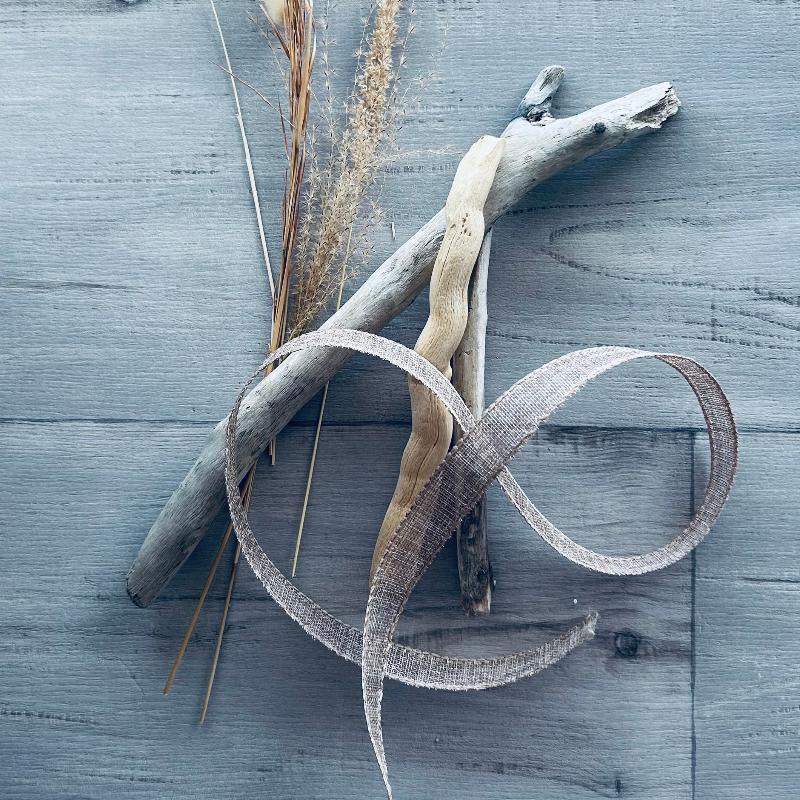 25MM POLY FLAX JUTE RIBBON SEWN EDGE 10MT