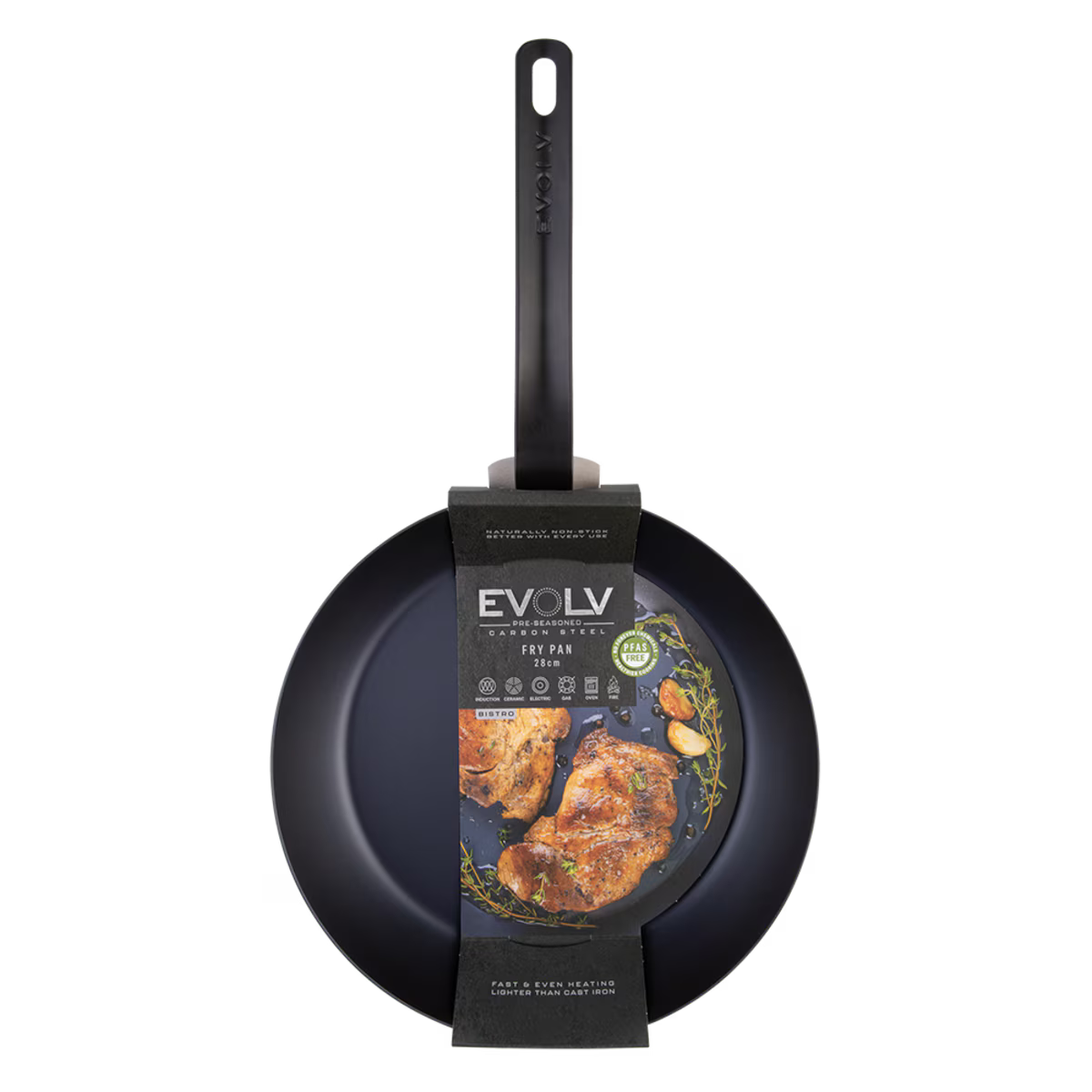 28cm pre seasoned fry pan carbon steel