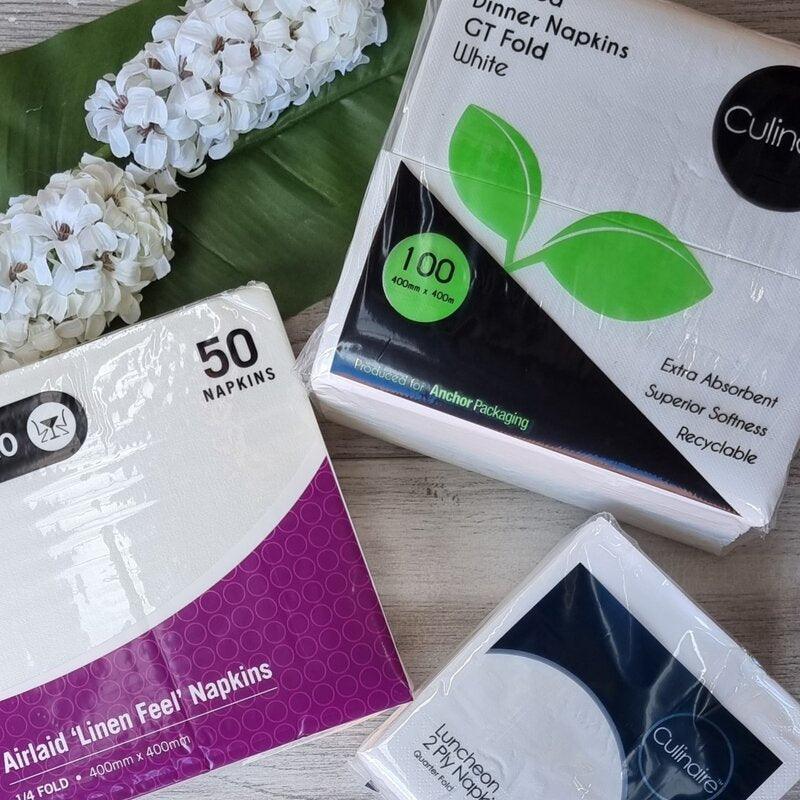 2Ply Dinner Quilted Napkins White - centaur packaging