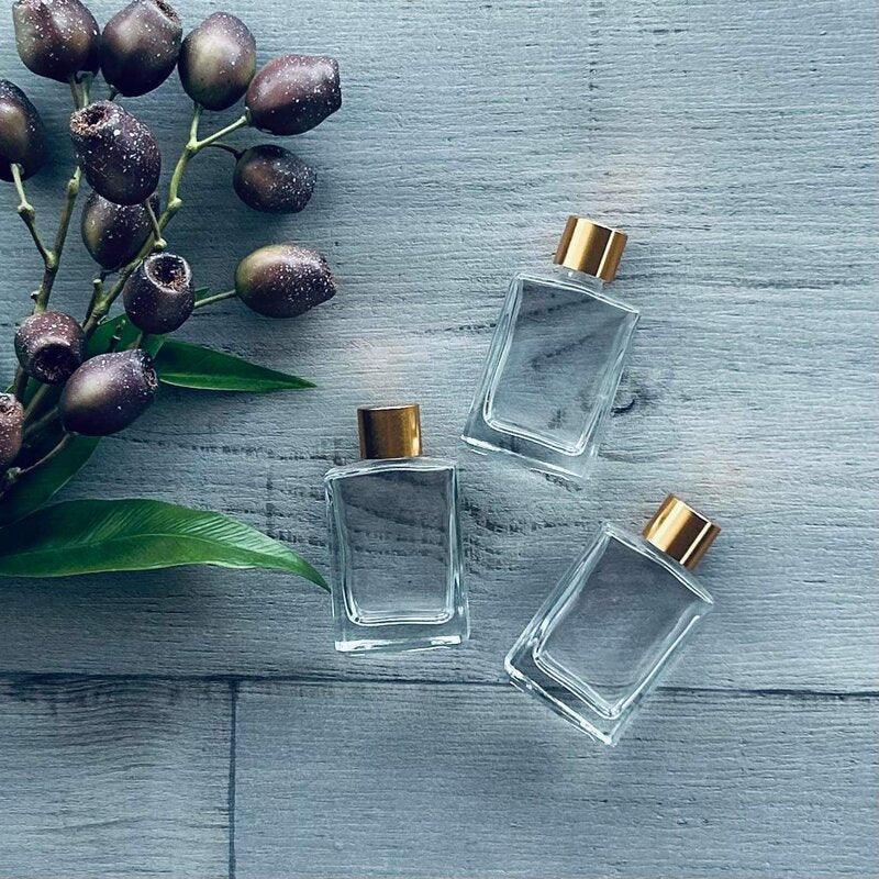 30ml Square Glass Bottle with Gold Screw Top Lid - Centaur Packaging