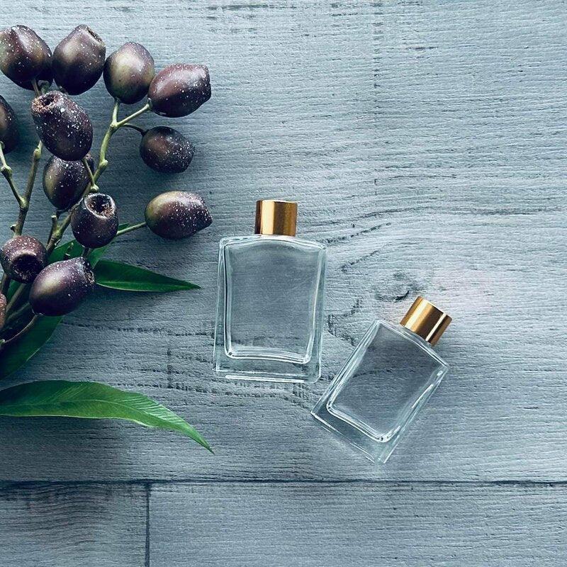 30ml Square Glass Bottle with Gold Screw Top Lid - Centaur Packaging