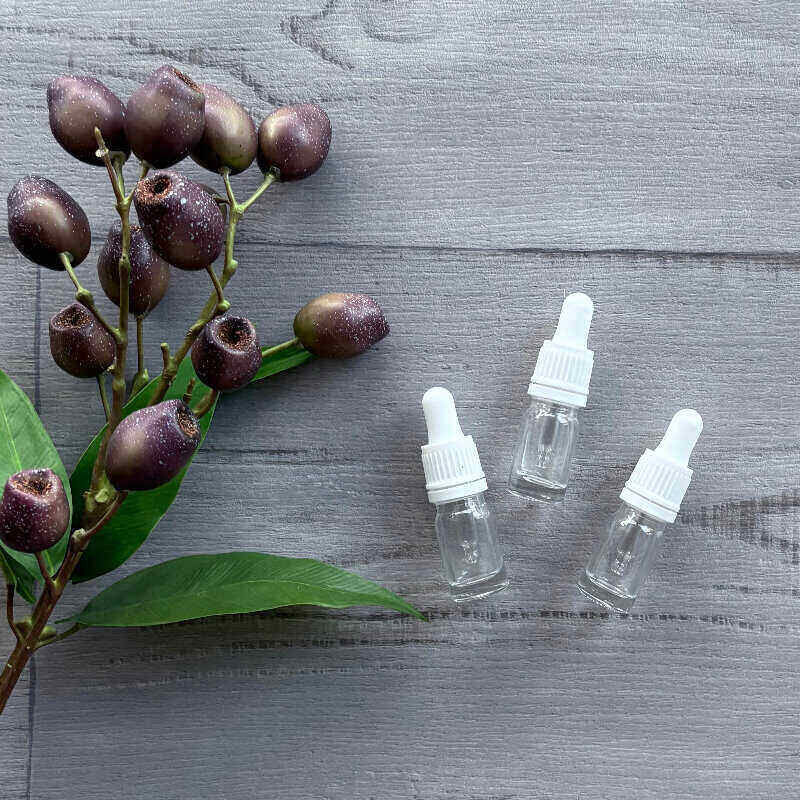 5ml Clear Thick Glass Bottle with White Dropper x 3 centaur packaging