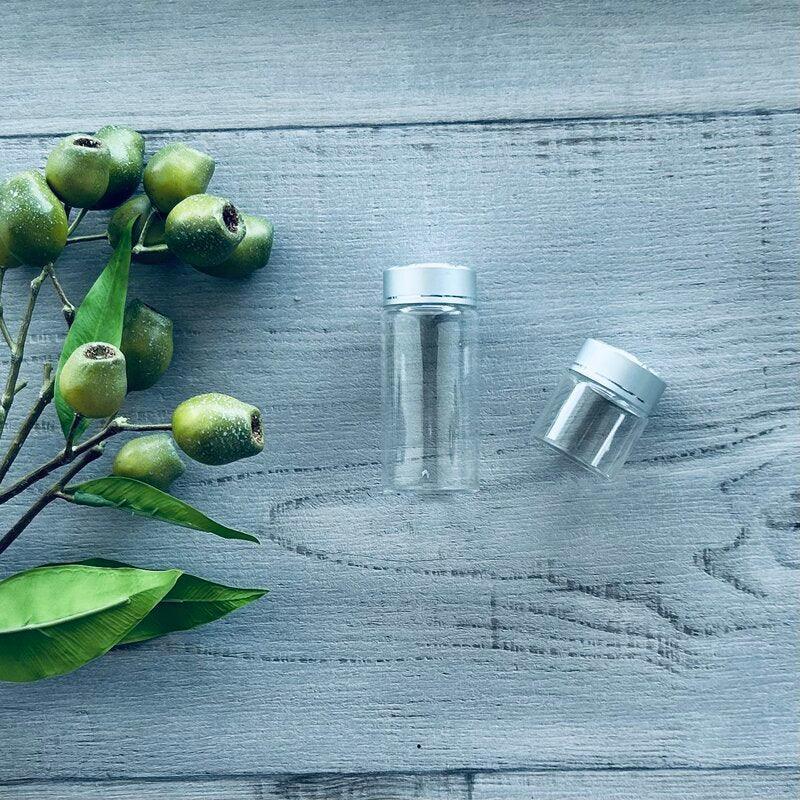 60ml Glass Cylinder Jar with Frosted Silver Lid - centaur packaging