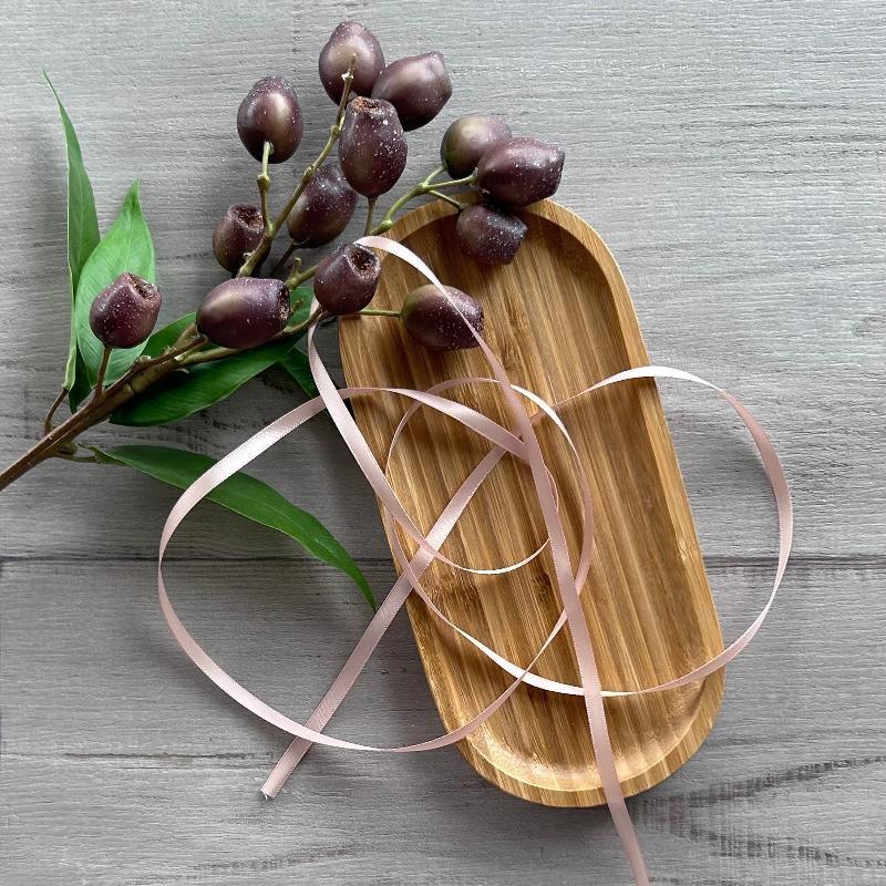 6m double faced satin ribbon rose gold 25mt