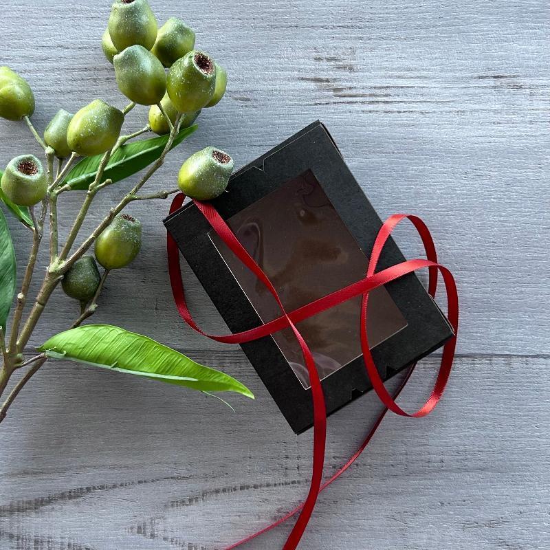 6mm double satin ribbon rust with black gift box