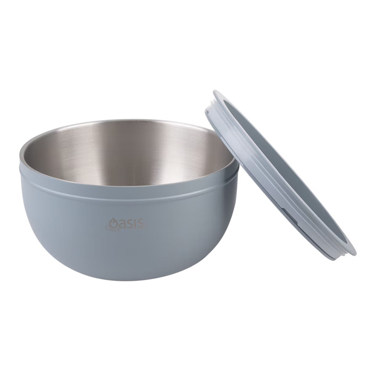Oasis S/S Double Wall Salad Bowl with Lid 2.8lt - Hazy Blue