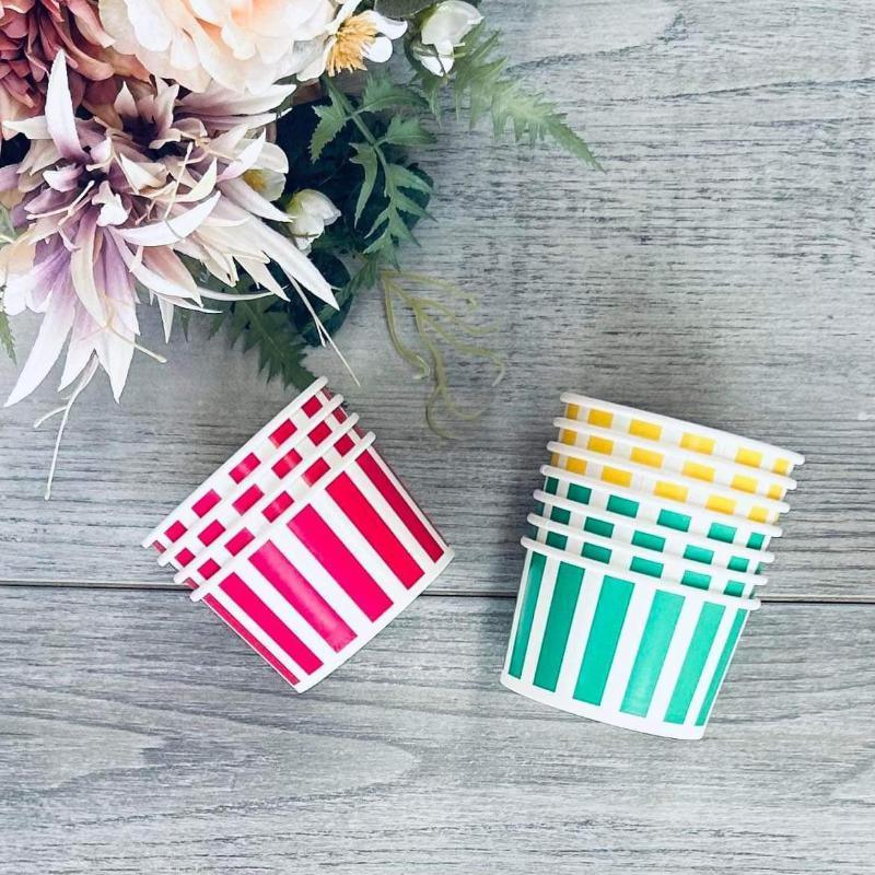 centaur packaging - 8oz candy stripe gelato cup