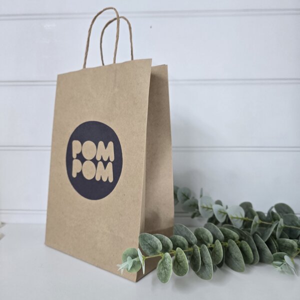 BJ kraft paper bag with twisted handles custom printed @ centaur packaging Bomaderry