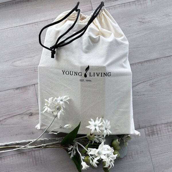 A Calico Bag filled with cleaning products from Young Living