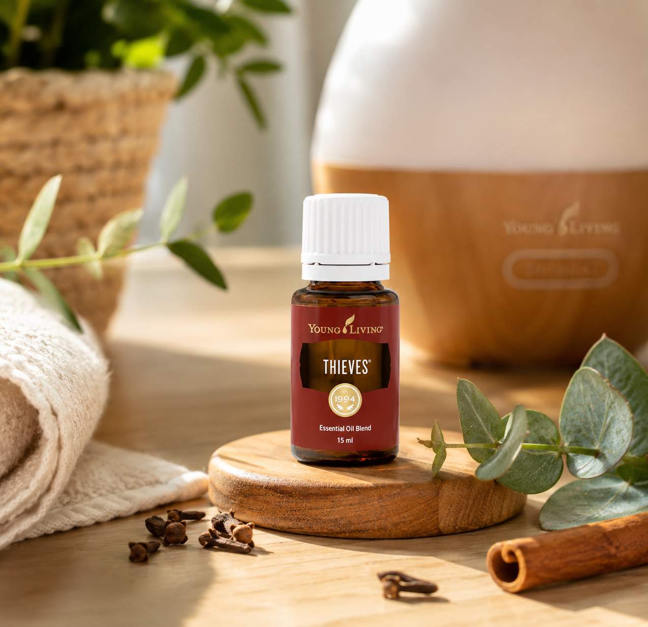 Young livings thieves essential oil  with brown label