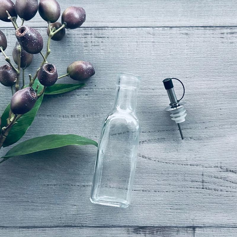 195L CLEAR GLASS OIL/VINEGAR BOTTLE
