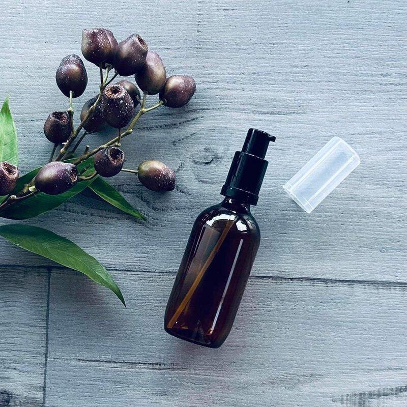 200ml amber bottle with black foamer and lid