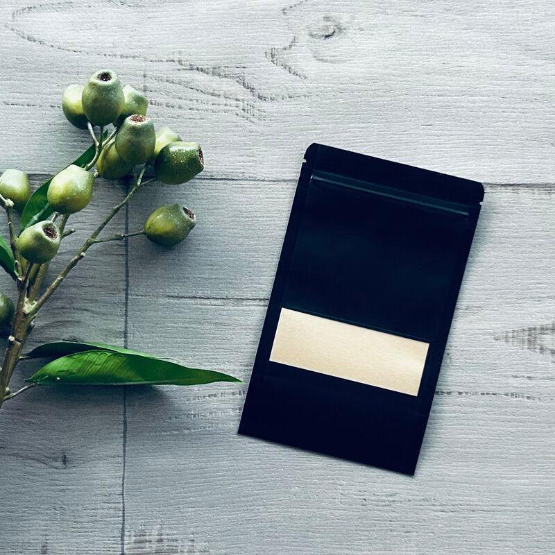 small black pouch with window empty