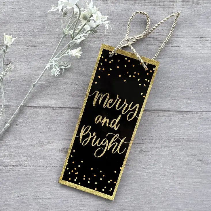 Wine Bag Black - Merry & Bright