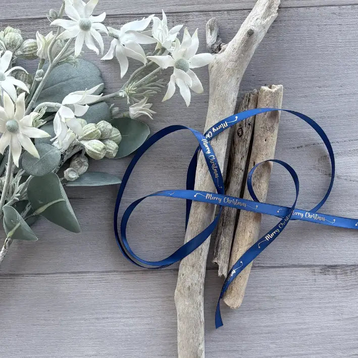 Satin Ribbon Christmas Star - Blue