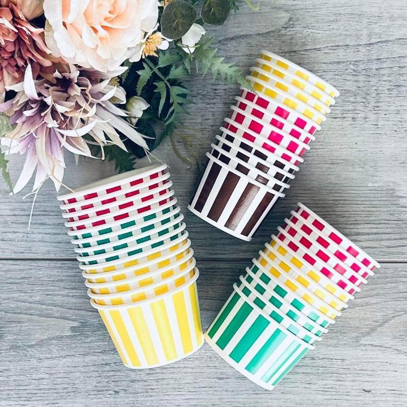 candy stripe gelato cup 8oz - centaur packaging