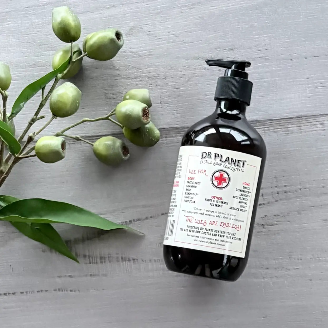 Dr Planet Castile Soap Concentrate 500ml - Sweet Orange & Litsea back view