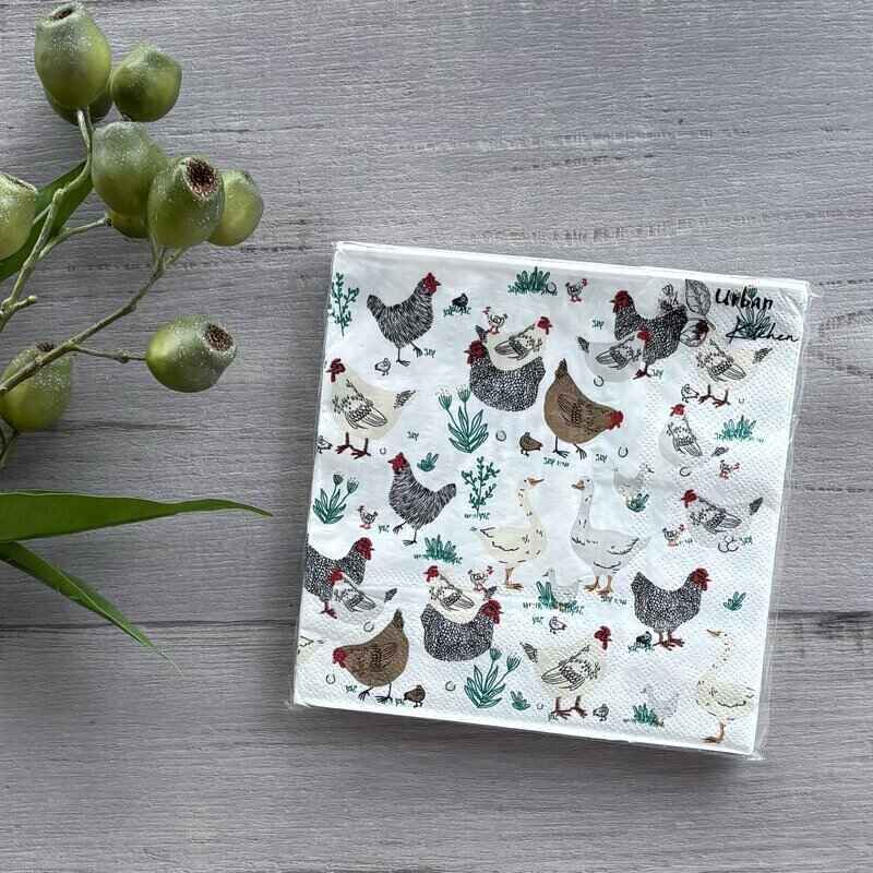 chicken and friends paper napkins 20pk