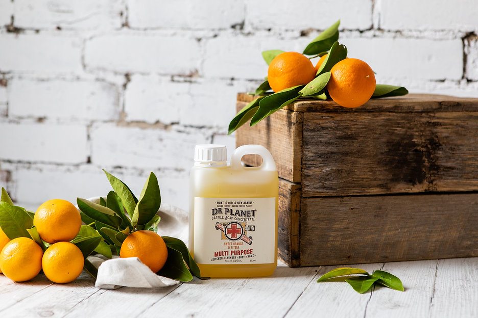 Dr Planet Castile Soap Concentrate 1 Litre - Sweet Orange & Lisea