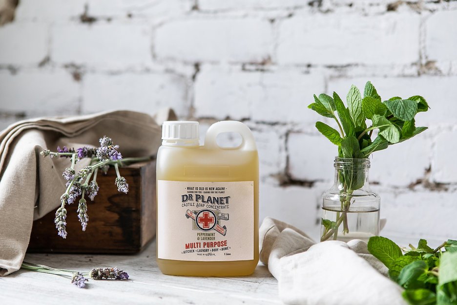 Dr Planet Castile Soap Concentrate 1 Litre - Peppermint & Lavender
