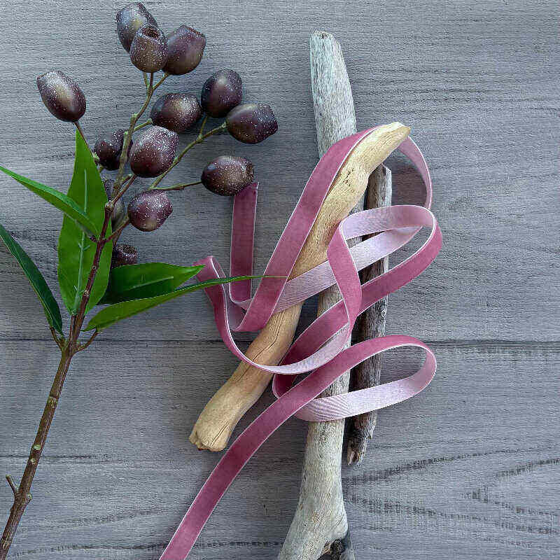 Premium Plush Velvet Ribbon Dusty Pink 25mm x 20mt