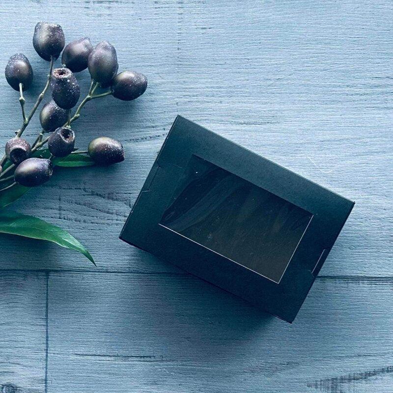 Pack 50 Extra Small Window Display Box Black with Kraft inside ...