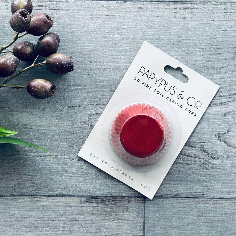 Foil Cupcake Baking Cups Standard Red - Pack 50 - centaur packaging