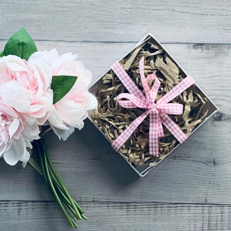 Gingham Ribbon - Baby Pink - centaur packaging