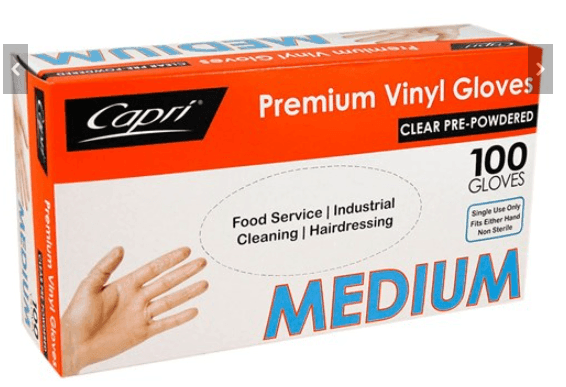 medium vinyl glove - centaur packaging