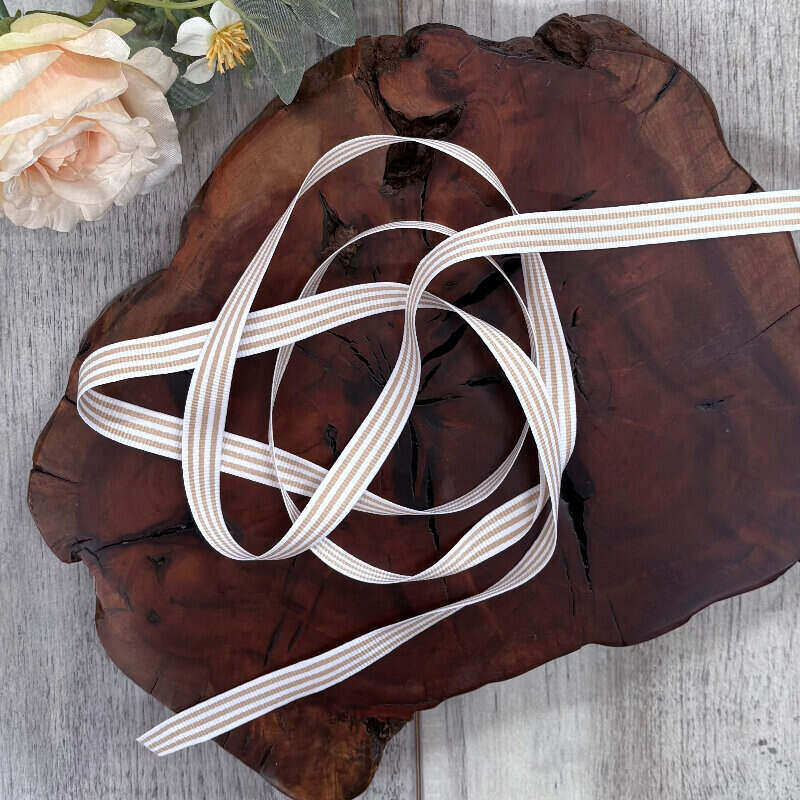 Grosgrain Fine Stripe 15mm x 20mt - Natural