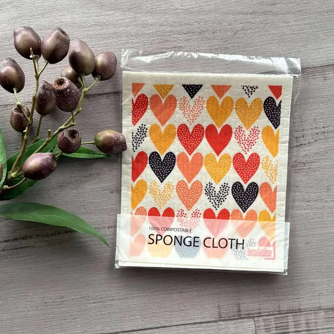 Sponge Dish Cloth 100% Biodegradable - Heart