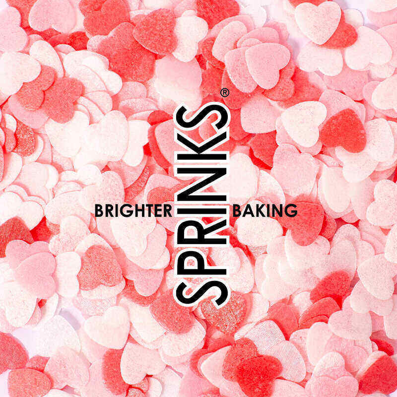 sprinks wafer heart sprinkles red white and pink - centaur packaging
