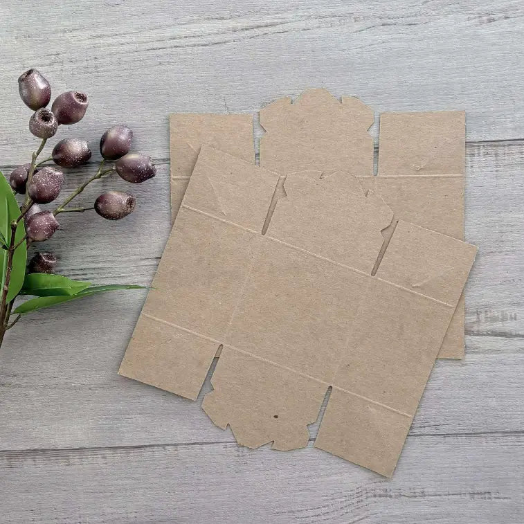 Mini Gift Box - Kraft 4X4X3 flat packed