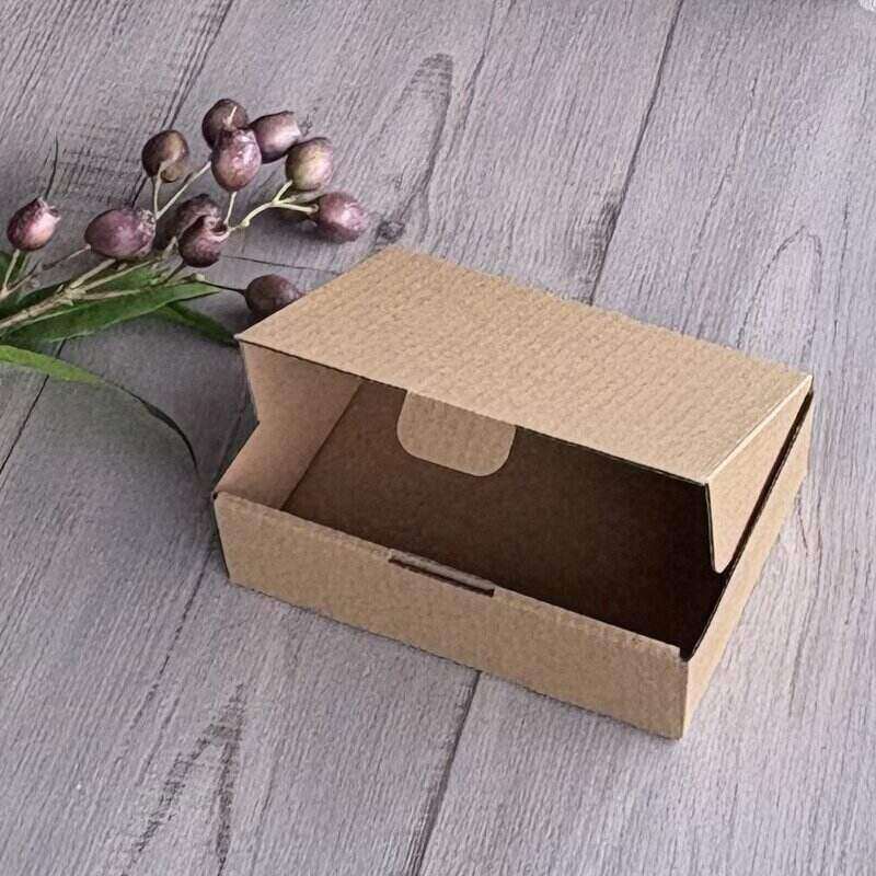 small short kraft mailer kraft lid open