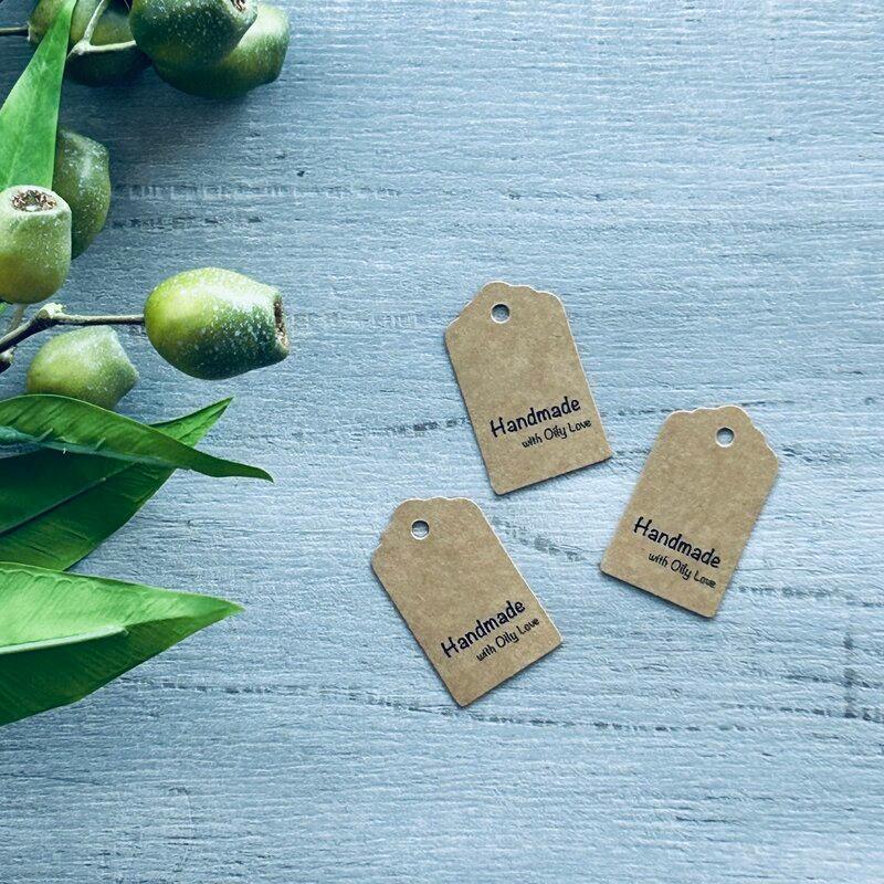 Kraft Shipping Tag - Handmade with Oily Love - centaur packaging