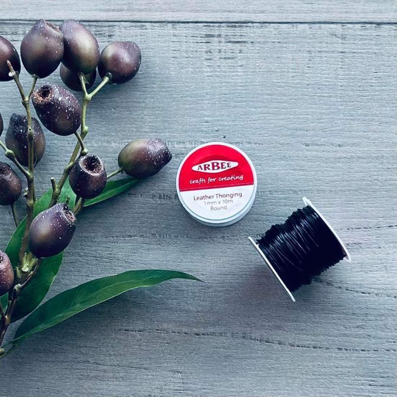 Leather Thonging 1mm x 10m Round Brown