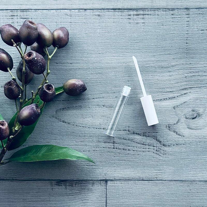 lip gloss tube and applicator clear and white