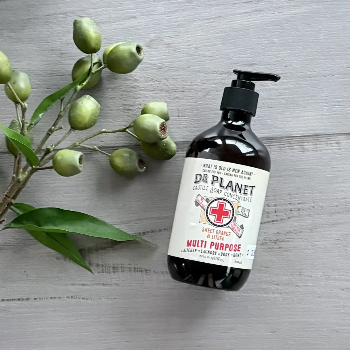 Dr Planet Castile Soap Concentrate 500ml - Sweet Orange & Litsea @centaur packaging