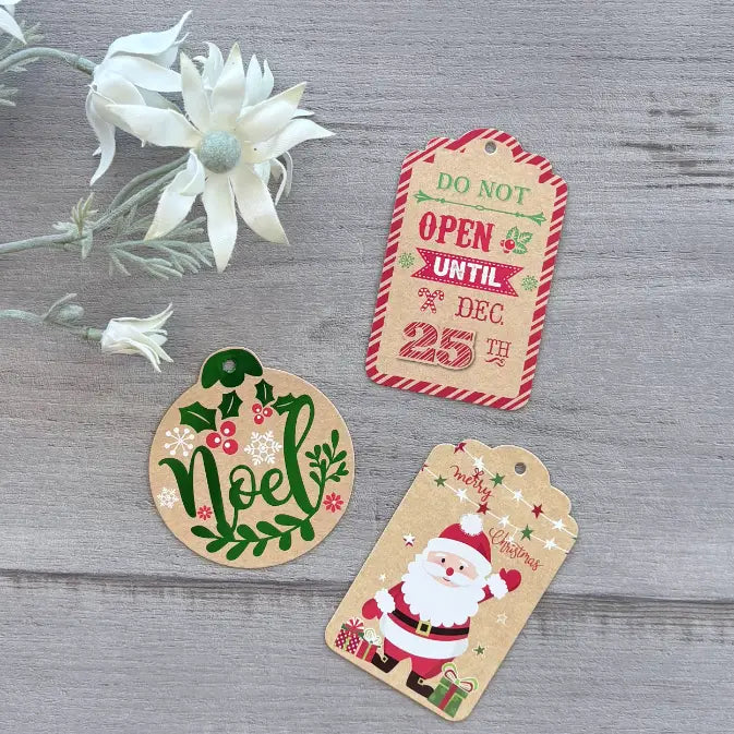 Assorted Christmas Gift Tags - Noel, Do Not Open Until Dec 25th, Santa Merry Christmas