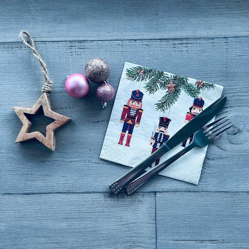 Serviettes En Papier Décorées Nutcracker 33x33 Cm - Lot De 20 Pour Découpage Ou Décoration De Table