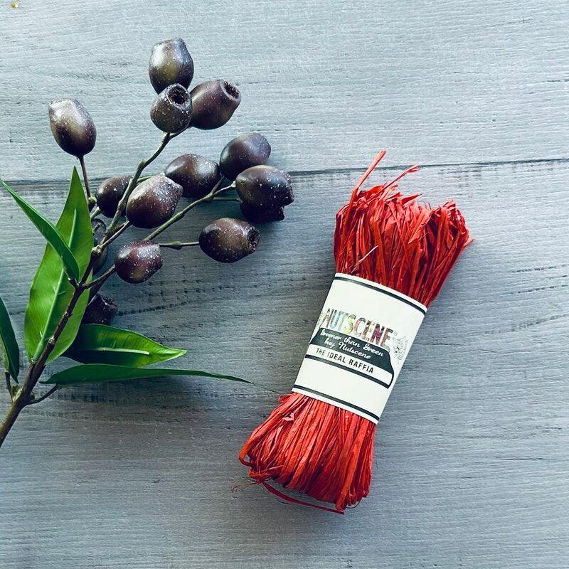 nutscene raffia orange rust