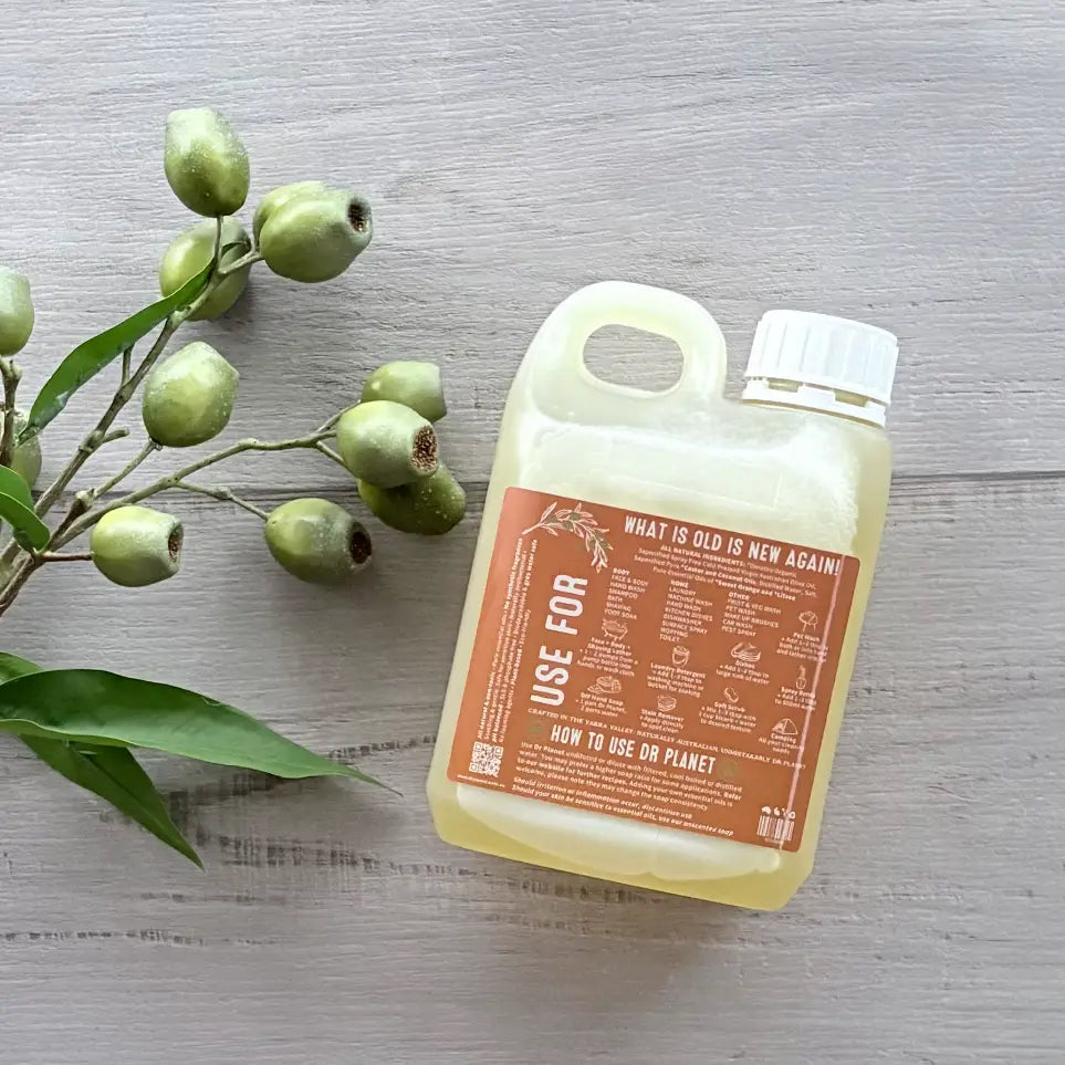 Dr Planet Organic Castile Soap Concentrate 1 Litre - Sweet Orange & Litsea back view